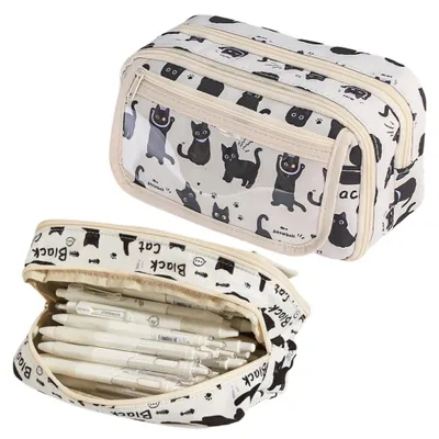 Immagine prodotto di Astuccio Kit Scuola Gatti Neri Bianchi 21cm