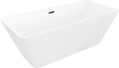 Immagine prodotto di Mexen Tava vasca da bagno freestanding rigata 170 x 75 cm, bianca, troppo pieno nero - 52851707500-70