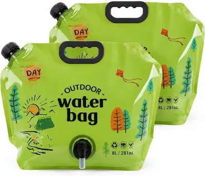 Produktbild von Faltbare Wasserkannen, 8 Liter - mit Auslaufhahn - platzsparend - ideal für Camping - Schnellbestellung