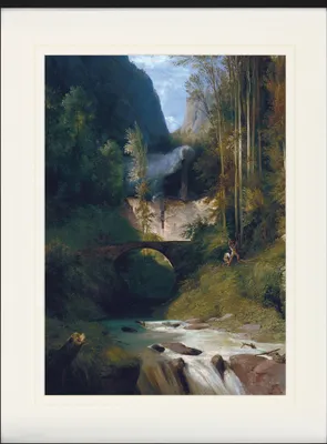 Zdjęcie produktu dla Carl Blechen Oprawiony obraz z eleganckim passe-partout | obrazy ścienne | w ramie obrazu - Wąwóz w pobliżu Amalfi, 1831 (80 x 60 cm)