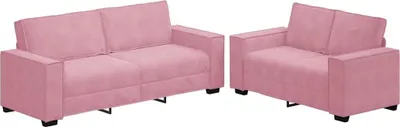Produktbild von vidaXL 2-tlg. Sofagarnitur mit Kissen Rosa Samt