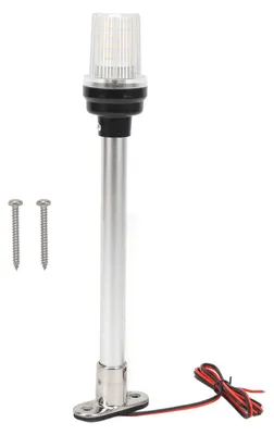 Image de Feu d'ancrage de bateau 12 pouces, 63 LED, rotation à 360 degrés, support arrière, socle en acier inoxydable 316 pour bateaux de pêche et yachts