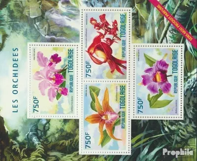 Produktbild von Briefmarken Togo 2014 Mi 5991-5994 Kleinbogen (kompl. Ausgabe) postfrisch Orchideen - parfümiert