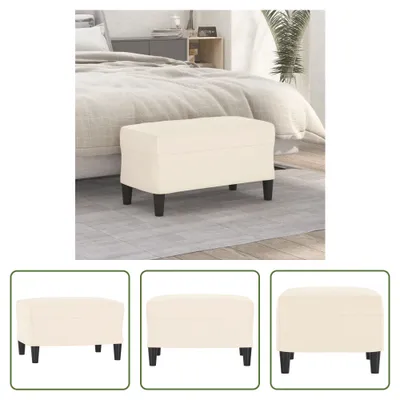 Image de The Living Store Banque d'accueil Crème 70x35x41 cm Samt