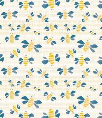 Produktbild von Wachstuch Captain Cook 160cm rund | Abwaschbare Tischdecke | Biene Blau