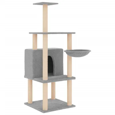 Obrázok produktu pre vidaXL Strom pre mačky so sisalovými škrabadlami svetlosivý 132 cm