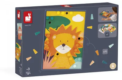 Immagine prodotto di Giocattolo educativo a mosaico in legno Janod - set di mosaici colorati per bambini