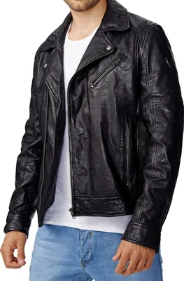 Produktbild von Tazzio Herren Jacke Lederjacke Biker Echtleder 19708 Schwarz XL
