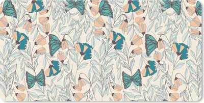 Produktbild von MuchoWow® Mauspad Mousepad Mädchen - Schmetterling - Blumen - Muster - Mädchen - Kinder - Kind 60x30 cm - Mousepads - Maus Mat - Pad - Mausunterlage - Nachhaltig