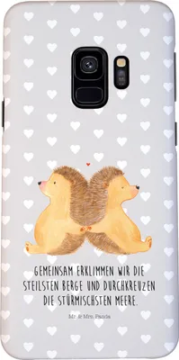 Produktbild von Mr. & Mrs. Panda Samsung Galaxy S9 Handyhülle Igel händchenhaltend - Grau Pastell - Geschenk, Lieblingsmensch, Smartphone Hülle, Handy Schutzhülle, Verknallt, Verliebt