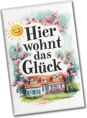 Produktbild von Hier wohnt Glück Souvenir Souvenir Magnet Aquarell Dekoration