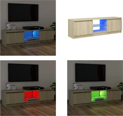 Produktbild von vidaXL TV Schrank mit LED Leuchten Sonoma Eiche 120x30x35,5 cm - TV-Schrank - TV-Schränke - TV-Schrank Mit LED - TV-Möbel