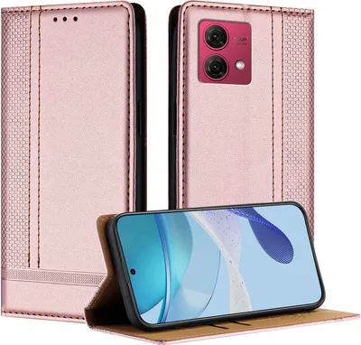 Produktbild von Handyhülle für Motorola Moto G84 Leder Flip Klappbare Schutzhülle mit Standfunktion Pink