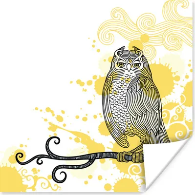 Produktbild von MuchoWow® Poster Illustration der Eule 75x75 cm - Wand Dekoration