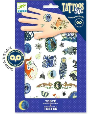 Produktbild von Phosphoreszierende temporäre Tattoos: Nachttiere, Djeco