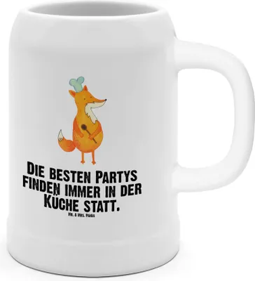 Produktbild von Mr. & Mrs. Panda Krug Fuchs Koch - Weiß - Geschenk, Seidel, Abendessen, Humpen, Steinkrug, Bäcker, Bierhumpen, Keramikkrug, Hungrig, Chefkoch, Party