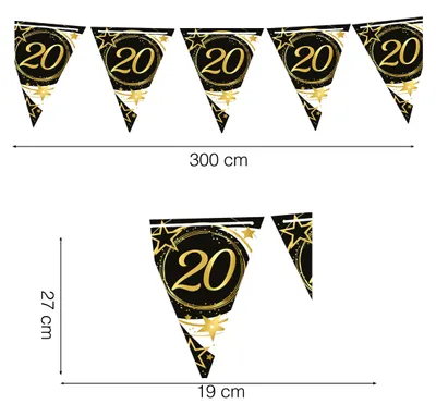 Produktbild von Guirca 20 Jahre Papierwimpel 19x27 Cm 300 Cm Mehrfarbig Mehrfarbig One Size