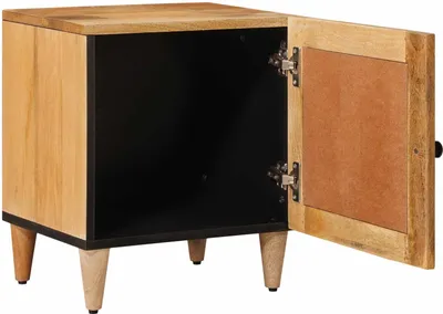 Image de vidaXL Table de nuit nature 40 x 33,5 x 46 cm bois massif mangue