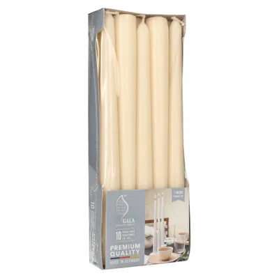 Produktbild von Papstar Leuchterkerzen, creme, Ø 2,3 cm · 25 cm, 10 x 10 Stück