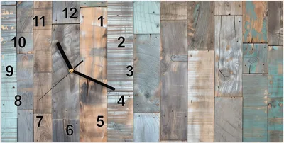Produktbild von Wanduhr aus Glas mit Motiv Holzplanken Vintage- 60 x 30 cm - inkl. Aufhängesystem