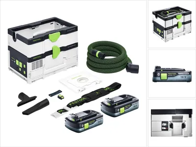 Produktbild von Festool CTLC SYS Akku Absaugmobil 36 V ( 2x 18 V ) Staubkl. L + 2x Akku 4,0 Ah - ohne Ladegerät