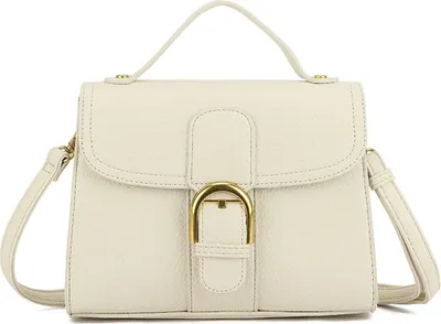 Imagen del producto de Bolso de mano de cuero sintético Giuliano, modelo Daphne, color beige, para mujer