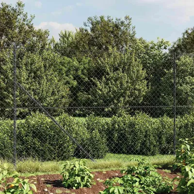 Produktbild von vidaXL Maschendrahtzaun mit Bodenhülsen Anthrazit 1,4x25 m