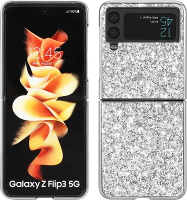 Zdjęcie produktu dla Pokrowiec König Design kompatybilny z Samsung Galaxy Z Flip3 5G - etui na telefon w kolorze srebrnym