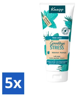 Produktbild von 5 x Kneipp Goodbye Stress Bodylotion – Wasserminze & Rosmarin – 200 ml - Vorteilspackung - 5 Stücke