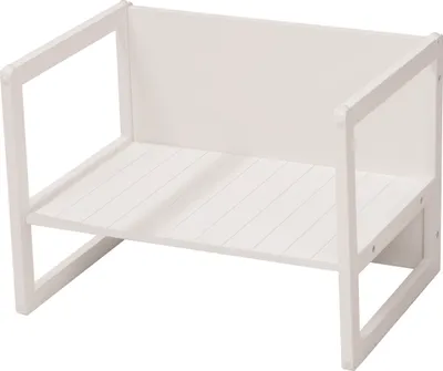 Produktbild von roba Sitzbank für Kinder im Landhausstil - Bank zum Wenden mit 2 Sitzhöhen - als Kindertisch verwendbar - Bis 60 kg belastbar - Holz weiß lackiert