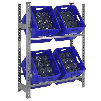 Produktbild von SimonRack Getränkekistenregal SIMONBOTTLE 2 Ebenen HxBxT 100x80x30cm Grau