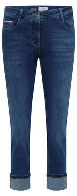 Produktbild von CECIL Damen Jeans Straight Leg Blau Mid Waist Used Wash Denim Hose Casual Fit