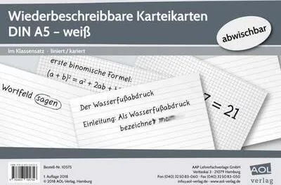 Obrázok produktu pre Prepisovateľné indexové karty DIN A5 - biele