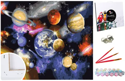 Produktbild von Malen nach Zahlen Set Malerei 40x50cm auf dem Rahmen - Galaxy