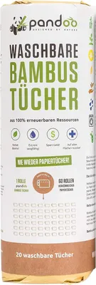 Produktbild von Wiederverwendbare Bambus-Küchenrolle, Waschbar, 20 Stück