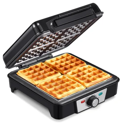 Image de Gaufrier belge - 1200 W - Pour 4 gaufres - 5 niveaux de cuisson - Revêtement antiadhésif