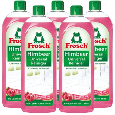 Produktbild von Frosch Himbeer Universal-Reiniger 750 ml - Kraftvolle Sauberkeit (5er Pack)