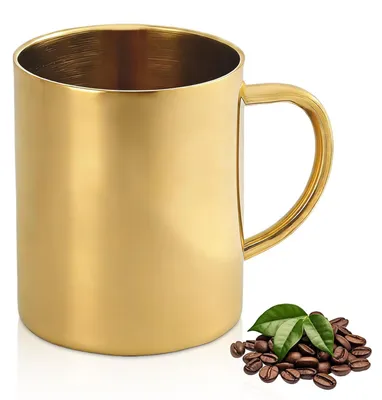 Edelstahl Kaffeebecher doppelwandig 400 ml gold