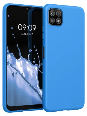 Produktbild von kwmobile Handyhülle für Samsung Galaxy A22 5G Hülle - TPU Case - Kabelloses Laden - Schutzhülle Cover in Strahlend Blau
