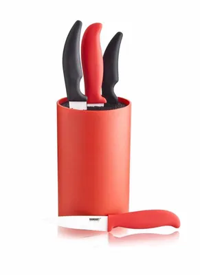 Produktbild von Messerständer, Keramik-Messerblock, Culinaria, Rot 18 cm