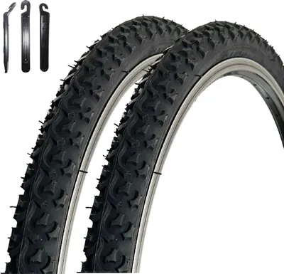 Obrázok produktu pre 2 x VEE Rubber V123 26" bicyklové pneumatiky čierne 47-559 (26 x 1,75) vrátane montážnych páčok maxxi4you