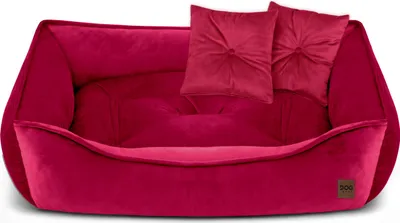 Produktbild von Premium Hundebett & Katzenbett MARCO aus Velvet – Haustier-Sofa, Weich, Elegant, Komfortabel, Poland, Burgunderrot 50x70cm