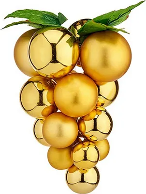 Produktbild von Weihnachtsbaumkugeln klein Trauben Gold Kunststoff 14 x 14 x 25 cm