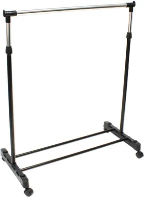 Image de Portemanteau télescopique en métal réglable en hauteur avec roulettes