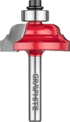 Produktbild von GRAPHITE Konturfräser mit Zierlager, Hartmetalleinsatz (HM), Durchmesser 25,7-41,3 mm, Arbeitslänge 9,7-18,3 mm, Schaftdurchmesser 6/8/12 mm, für Holz (31.7 x 12,7 x 6 mm)