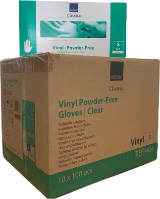 Produktbild von Abena Vinyl-Handschuhe Classic Puderfrei Größe S transparent 100 Stück