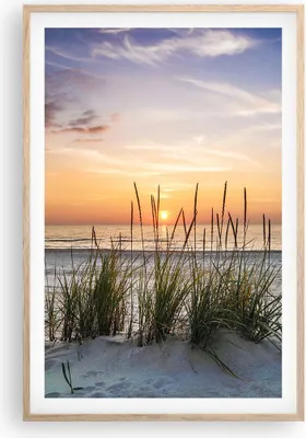 Produktbild von Gerahmtes Poster - Rahmen in heller Eiche - Westen Sonne Strand - 61x91,5 cm - Wand Bild - Wanddeko - Wandbilder - Wandposter - Bilderrahmen - Bilder - Kunstdruck - Wandbild - P2NPA61x91-4201