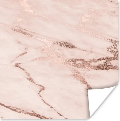 Produktbild von MuchoWow® Poster Marmor - Rosa - Rose - Gold 100x100 cm - Babyzimmer