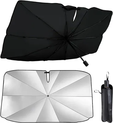 Obrázok produktu pre Slnečná clona do auta, poskytuje ochranu pred UV žiarením a teplom, rozmer 138 x 78 cm, skladacia, určená na predné sklo