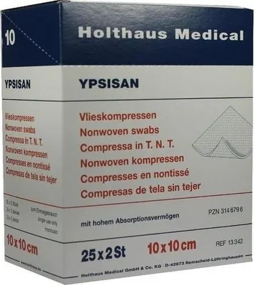 Obrázek produktu pro Holthaus Medical Ypsisan netkané obklady 10 x 10 cm sterilní, 50 obkladů